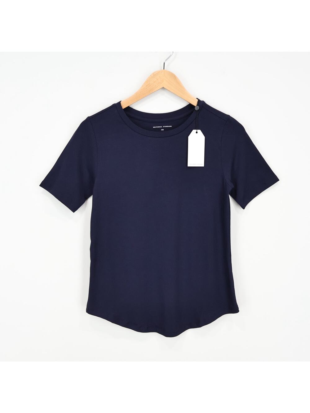 Universal Standard Stovepipe Pima Cotton Blend Tee Navy Blue 4XS 0/00 NWT